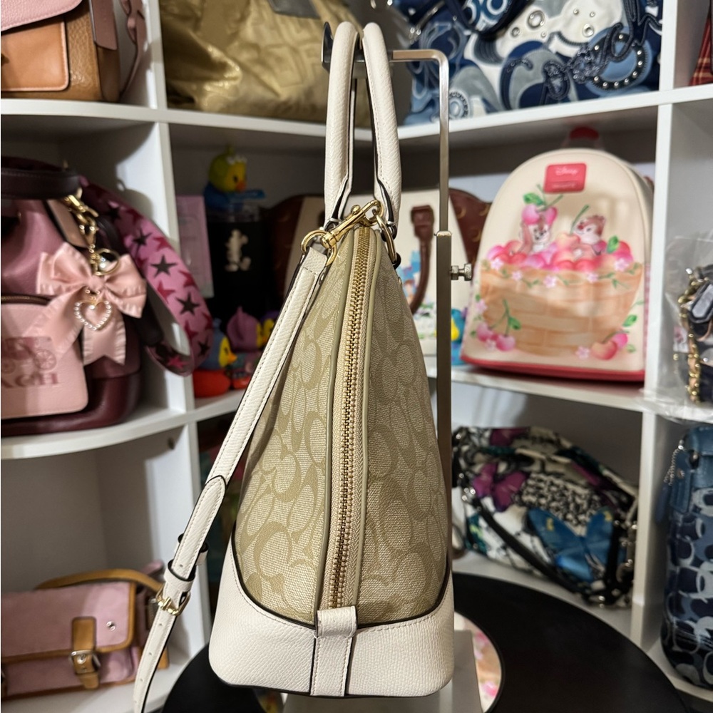 Coach Tan and Cream Sierra Satchel Bag - Picture 5 of 12